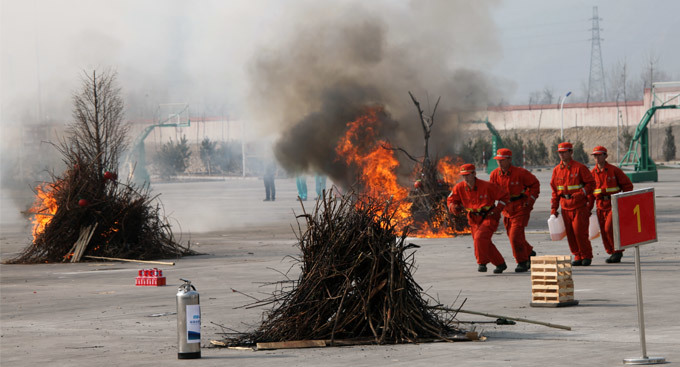 微普灭火产品参加武警森林指挥部灭火装备试验演示观摩会